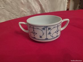 Antiques: Preciosa taza de consome de porcelana jager eisenberg original blau saks,desde 1869